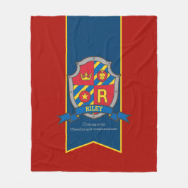 Boys brev R namn betyder Riley lejona knivar Fleecefilt