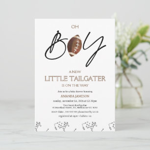 Boys Brown Playoff och Football Baby Shower Inbjudningar