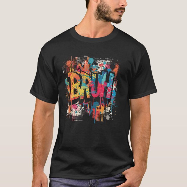 Boys Bruh Meme Funny som säger Tonåringars Graffit T Shirt (Framsida)