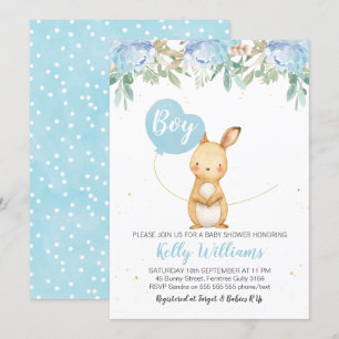 Boys Bunny Baby Shower-inbjudan Inbjudningar