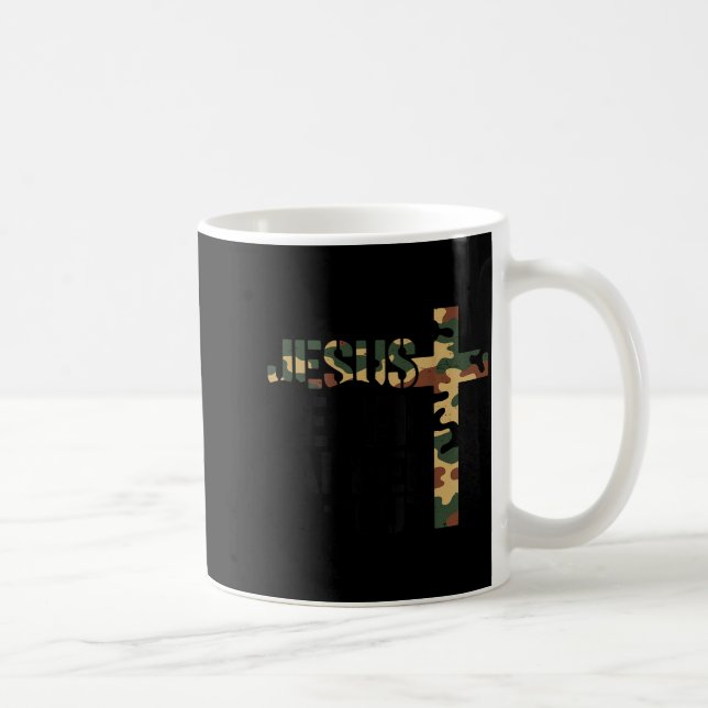 Boys Camo Christian Wrestling Jesus Never Tapped O Kaffemugg (Höger)