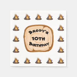 Boys Camping Äventyr Birthday Bonfire Pappersservett