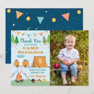Boys Camping Birthday Camp Party Photo Tack Kort