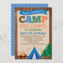Boys Camping Födelsedagsfest inbjudan