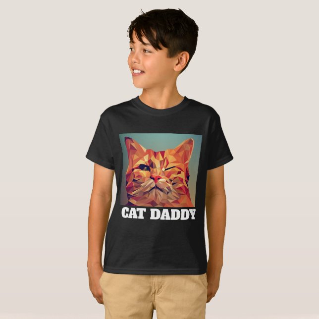 BOYS CAT DADDY PAPPA T-Shirts (Hel framsida)