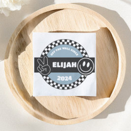 Boys Checkboard Groovy Hippie Birthday Pappersservett