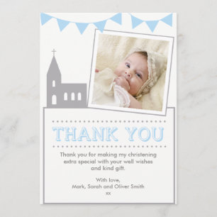 Boys Christening/Baptism - tack Kort