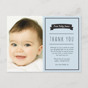 Boys Christening/Baptism - tack Vykort