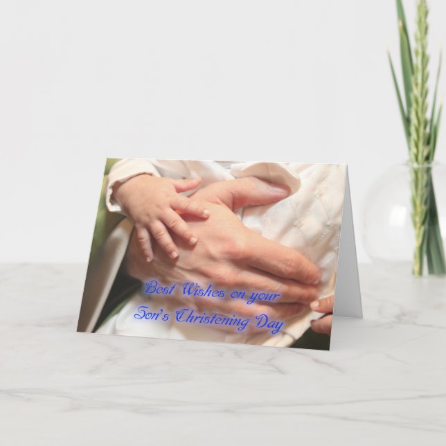 Boy's Christening Kort (Framsida)