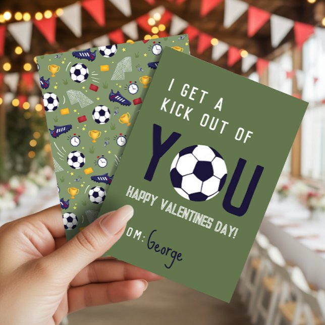 Boys Classroom Soccer Football Valentines Card  Inbjudningar (Skapare uppladdad)