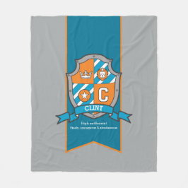 Boys Clint eller brev C namn, som betyder grått fi Fleecefilt