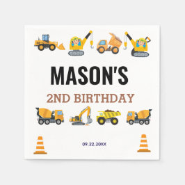Boys Construction Birthday Party Theme Pappersservett