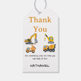 Boys Construction Birthday Party Theme Presentetikett