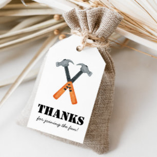 Boys Construction Builder Giveaway Favor Presentetikett
