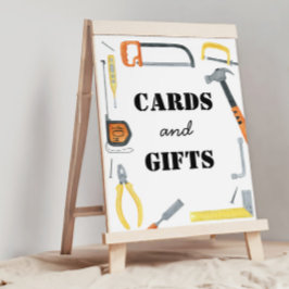 Boys Construction Card och Gifts Bord Sign Poster
