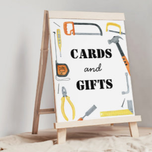 Boys Construction Card och Gifts Bord Sign Poster