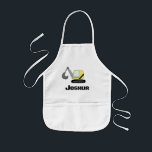 Boys Construction Digger Excavator Doodle och Namn Barnförkläde<br><div class="desc">Den här snygga barnkonstruktionen har en unik doodlings (grävmaskin) och en ställe för att du ska kunna lägga till ditt barns namn. Perfekt för nån liten pojke som drömmer om att vara byggare!</div>
