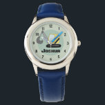 Boys Construction Digger Excavator och Namn Kids Armbandsur<br><div class="desc">Den här söta barnens första klocka har en unik grävare (grävmaskin) och en ställe för att du ska kunna lägga till ditt barns namn. Perfekt för nån liten pojke som drömmer om att vara byggare! Underbar för ett barn första klockan.</div>
