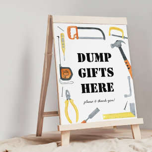 Boys Construction Dump Gips here Sign Poster