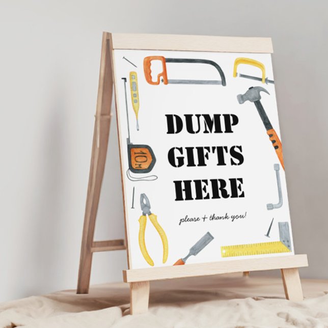 Boys Construction Dump Gips here Sign Poster (Skapare uppladdad)