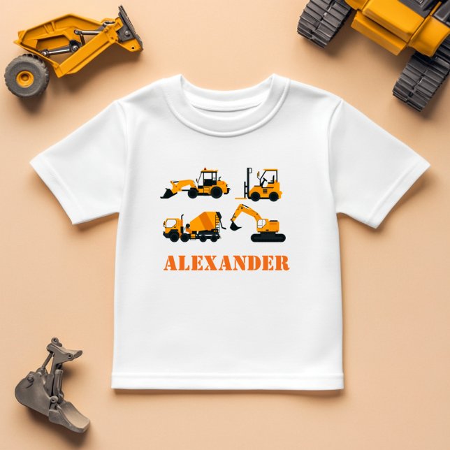 Boys Construction Fordon Personlig T-shirt (Skapare uppladdad)
