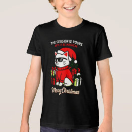 Boys' Cool Cat Christmas Cozy Holiday Gift T Shirt