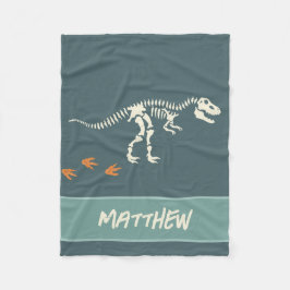 Boys Coola Blue Dinosaur Fossil Kids Fleecefilt