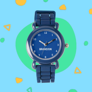 Boys Coola Modern Blue Snyggt Anpassade namnsökare Armbandsur