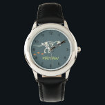 Boys Coola T-Rex Dinosaur Gräver barn Armbandsur<br><div class="desc">Den här coolan och de moderna pojkarna har ett t-Rex-dinosauriskelett. Titta kan vara personlig med ditt barns namn och ha tydliga läsbara siffror. Perfektens förhistoriska dinosaurier gräver den gåva som är avsedd för vilken Dino-entusiast som helst.</div>