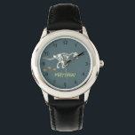 Boys Coola T-Rex Dinosaur Gräver barn Armbandsur<br><div class="desc">Den här coolan och de moderna pojkarna har ett t-Rex-dinosauriskelett. Titta kan vara personlig med ditt barns namn och ha tydliga läsbara siffror. Perfektens förhistoriska dinosaurier gräver den gåva som är avsedd för vilken Dino-entusiast som helst.</div>