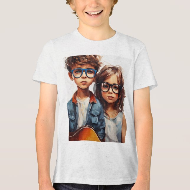 Boys Cotton Kortärmad Crew Nacke T-Shirts (Framsida)