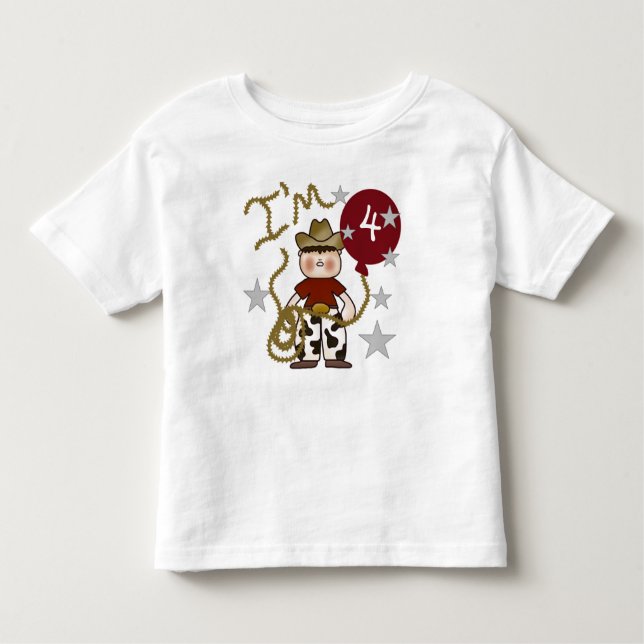 Boys Cowboy Birthday T-shirt (Framsida)