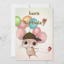 Boys Cute Age Mouse Ladybug Ballothday