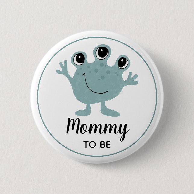 Boys Cute Alien Mamma till babykläder Knapp (Framsida)