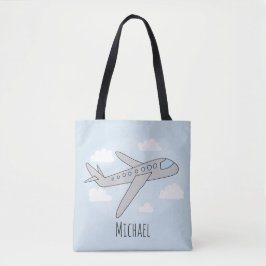 Boys Cute Blue Aircraft Transport Travel Kids Tygkasse