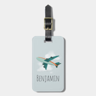 Boys Cute Blue Airplane Kids Travel Bagagebricka
