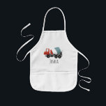 Boys Cute Blue Construction Cement Mixer Tecknad Barnförkläde<br><div class="desc">Den här söta och moderna barnkonstruktionen har en blå cementblandartecknad och ett ställe som gör att du kan lägga till dina pojkar namn i vit typografi. Perfekt för nån som drömmer om att vara byggare!</div>