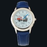 Boys Cute Blue Construction Concreer Mixer Kids Armbandsur<br><div class="desc">Den här söta och moderna barnklockan har en blå och röd betongblandare och en ställe för dig att lägga till din pojkes namn. Perfekt för någon som drömmer om att vara byggbyggmästare! Med tydliga siffror är detta underbart för en barn första klocka.</div>