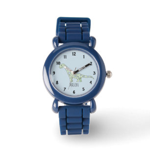 Boys Cute Blue Dinosaur med barn från Namn Armbandsur