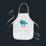 Boys Cute Blue Dinosaur och Namn Barnförkläde<br><div class="desc">Den här söta och moderna barnsagan har en blå stegosaurus dinosauurus-tecknad och kan vara personlig med dina pojkar namn. Perfekt till alla dinosaurieälskande barn. Kolla in vår affär för andra vackra småbarn-designer!</div>