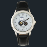 Boys Cute Blue Farm Tractor Kids Watch Armbandsur<br><div class="desc">Den här söta och moderna barnklockan har en blå jordbrukstraktor och kan vara personlig med dina pojkar namn. Med tydliga och lättlästa siffror är denna "första" klocka underbar för barn eller småbarn när man börjar lära sig tiden. Den perfekt jordbrukstemannatade utformningen för er lilla!</div>