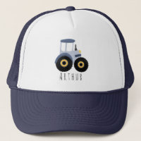Boys Cute Blue Farm Tractor och Namn Kids 