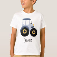 Boys Cute Blue Farm Tractor Tecknad Kids