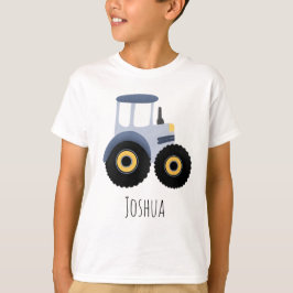 Boys Cute Blue Farm Tractor Tecknad Kids T Shirt