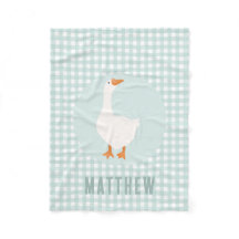 Boys Cute Blue Gingham Goose Farm Kids