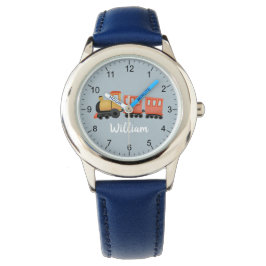 Boys Cute Blue Modern Tåg Travel Kids Armbandsur