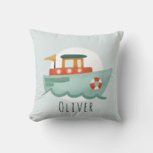 Boys Cute Blue Nautical Boat Baby Nursery