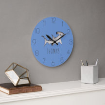 Boys Cute Blue Ocean Hammerhead Shark Nursery