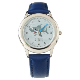 Boys Cute Blue Ocean Shark Kids Armbandsur