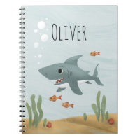 Boys Cute Blue Ocean Shark Kids School